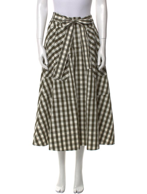 Lee Mathews Plaid Print Midi Length Skirt