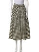 Lee Mathews Plaid Print Midi Length Skirt
