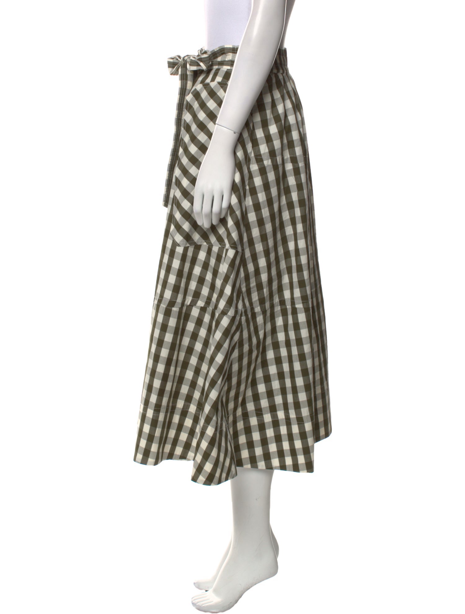 Lee Mathews Plaid Print Midi Length Skirt