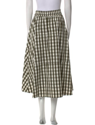 Lee Mathews Plaid Print Midi Length Skirt