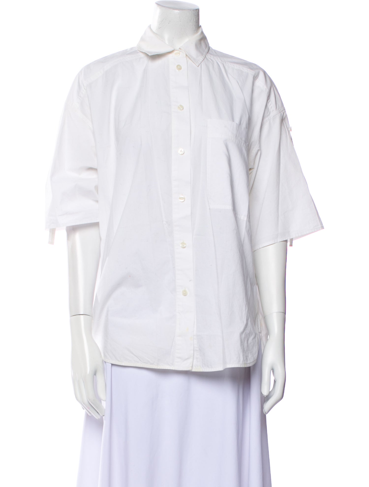 Lee Mathews Three-Quarter Sleeve Button-Up Top