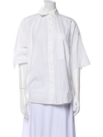 Lee Mathews Three-Quarter Sleeve Button-Up Top