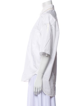 Lee Mathews Three-Quarter Sleeve Button-Up Top