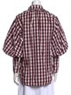 Lee Mathews Plaid Print V-Neck Button-Up Top