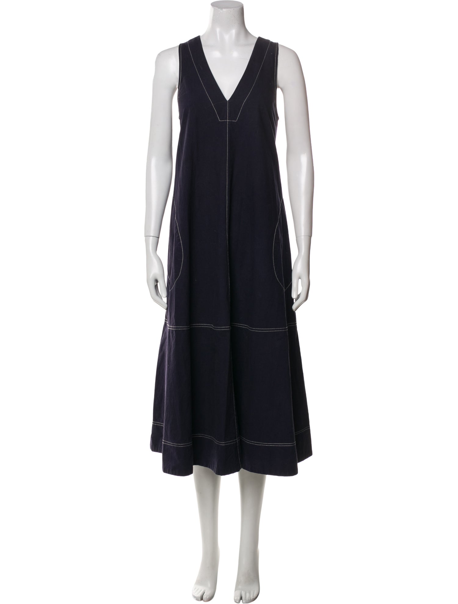 Lee Mathews V-Neck Long Dress