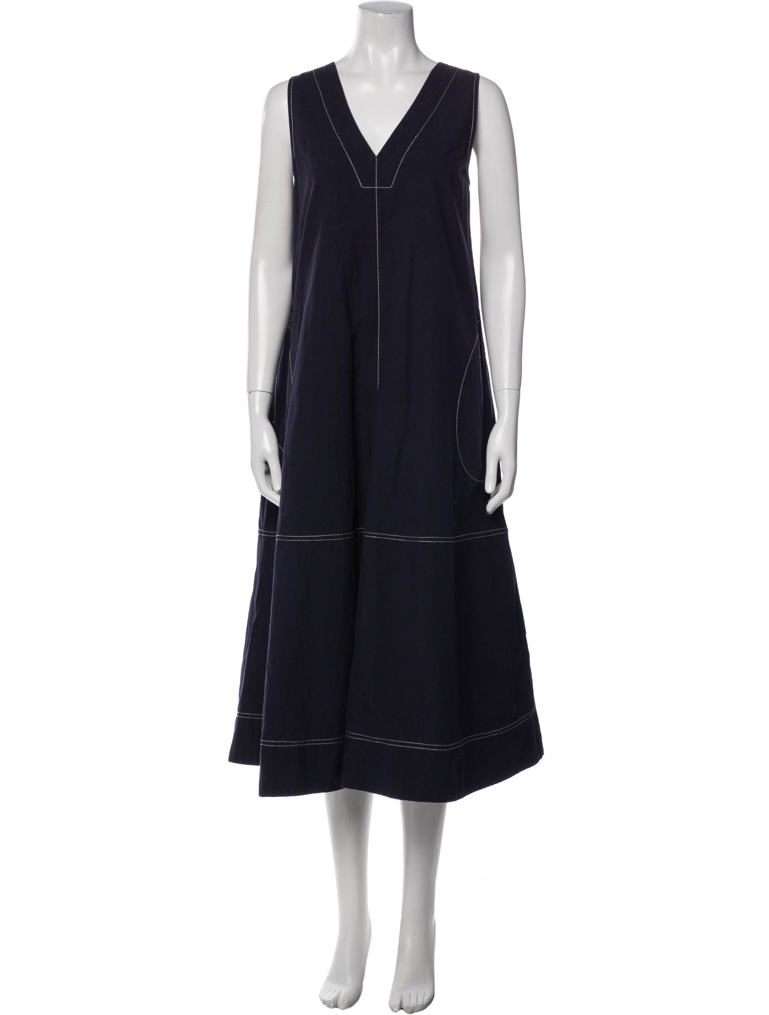 Lee Mathews V-Neck Long Dress