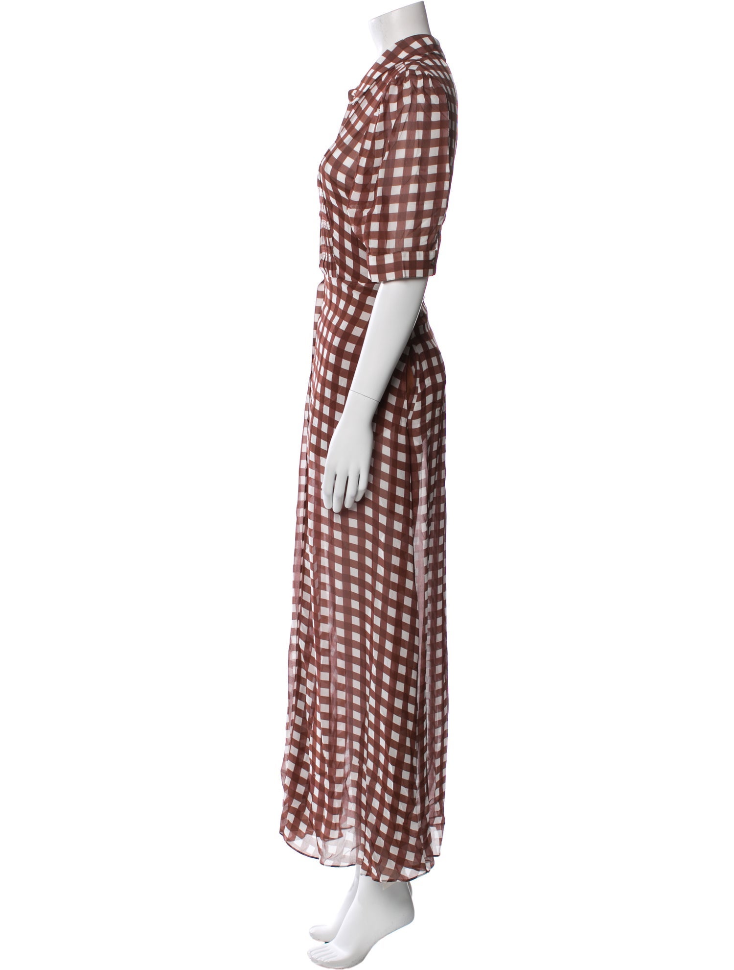 Lee Mathews Plaid Print Long Dress