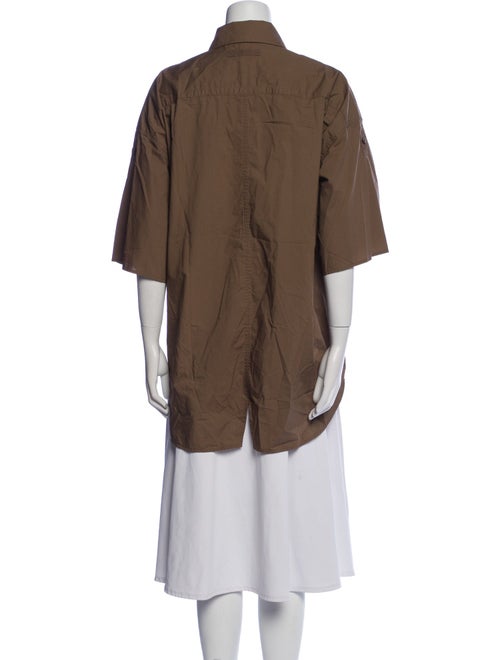 Lee Mathews Three-Quarter Sleeve Button-Up Top