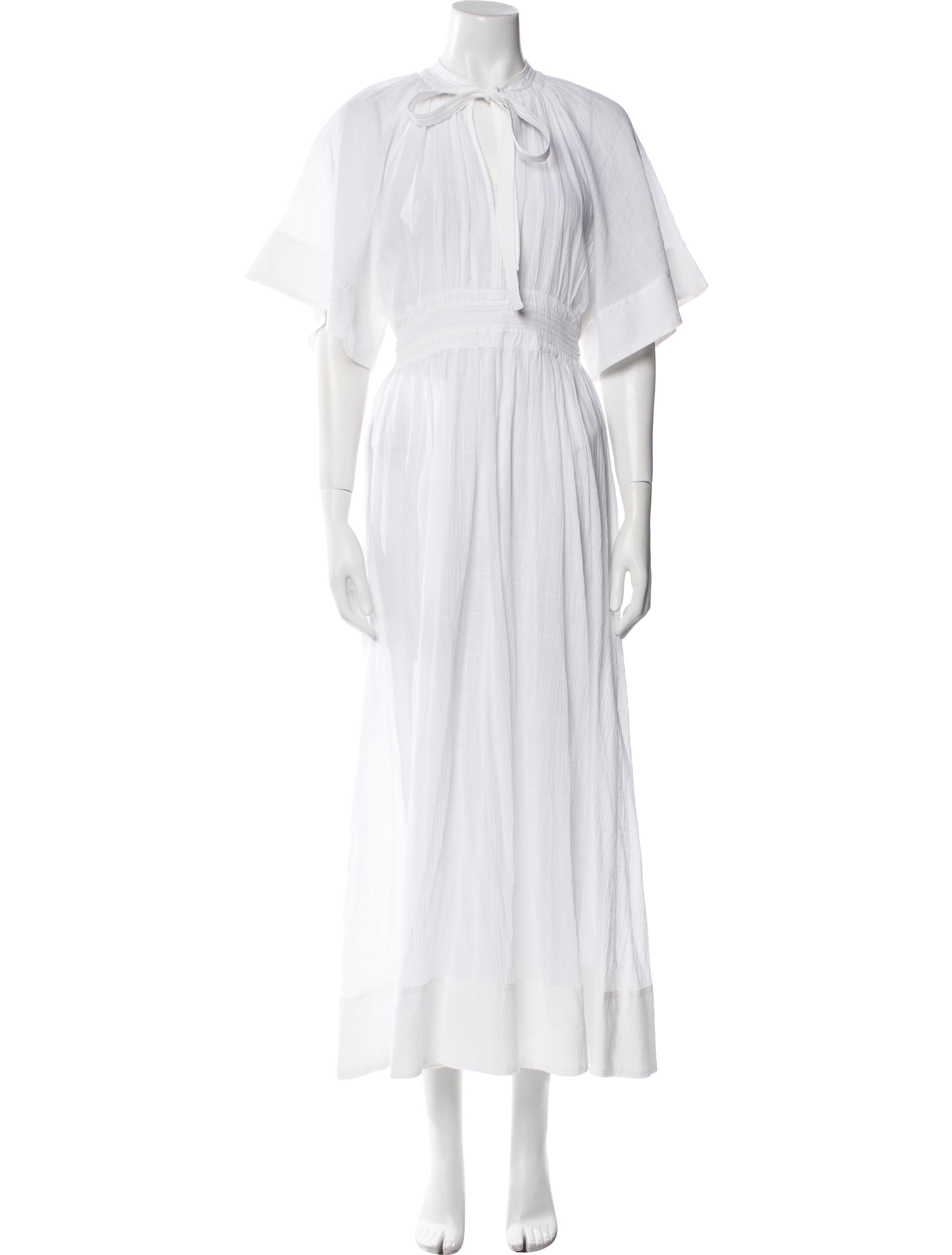 Lee Mathews Tie Neck Long Dress