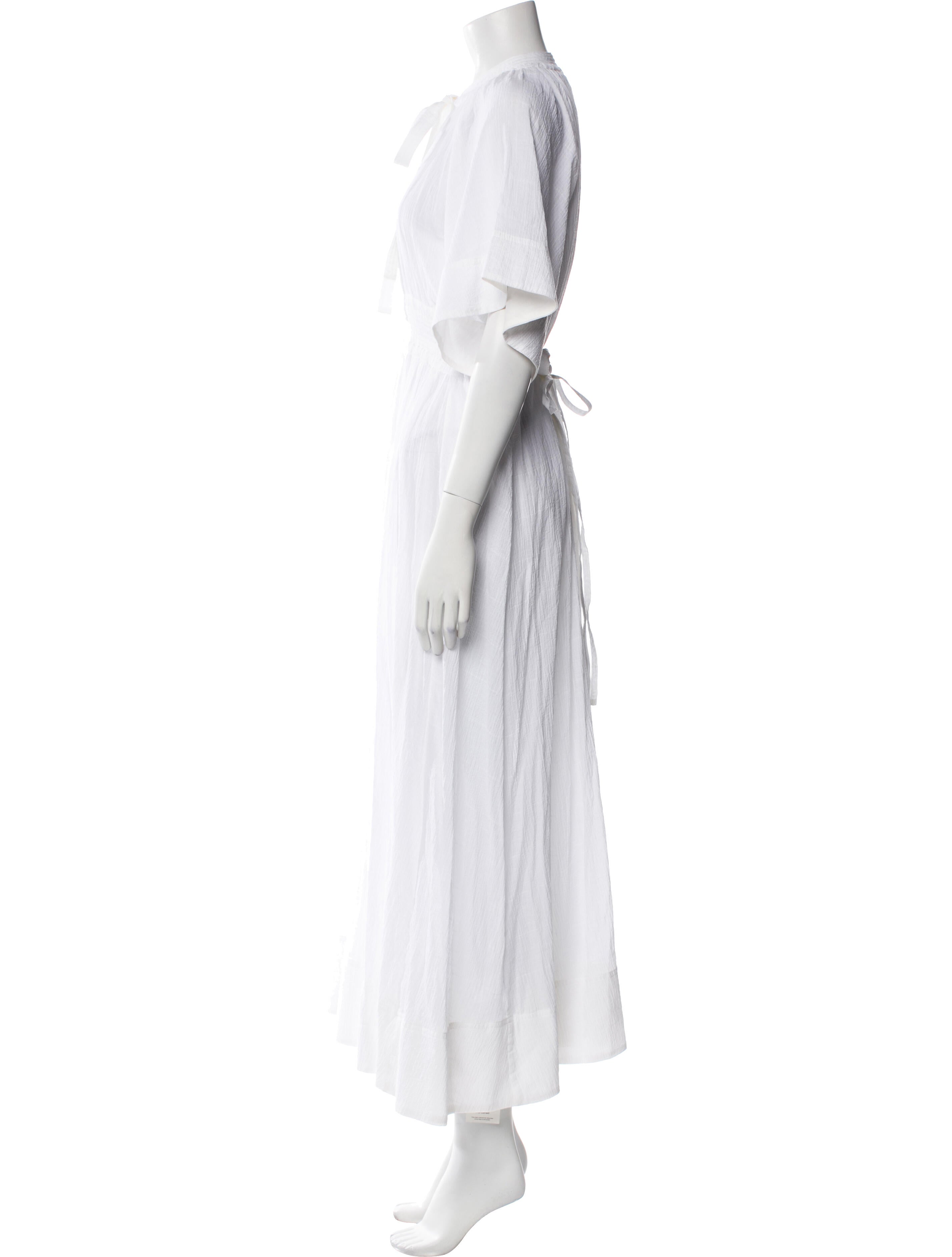 Lee Mathews Tie Neck Long Dress