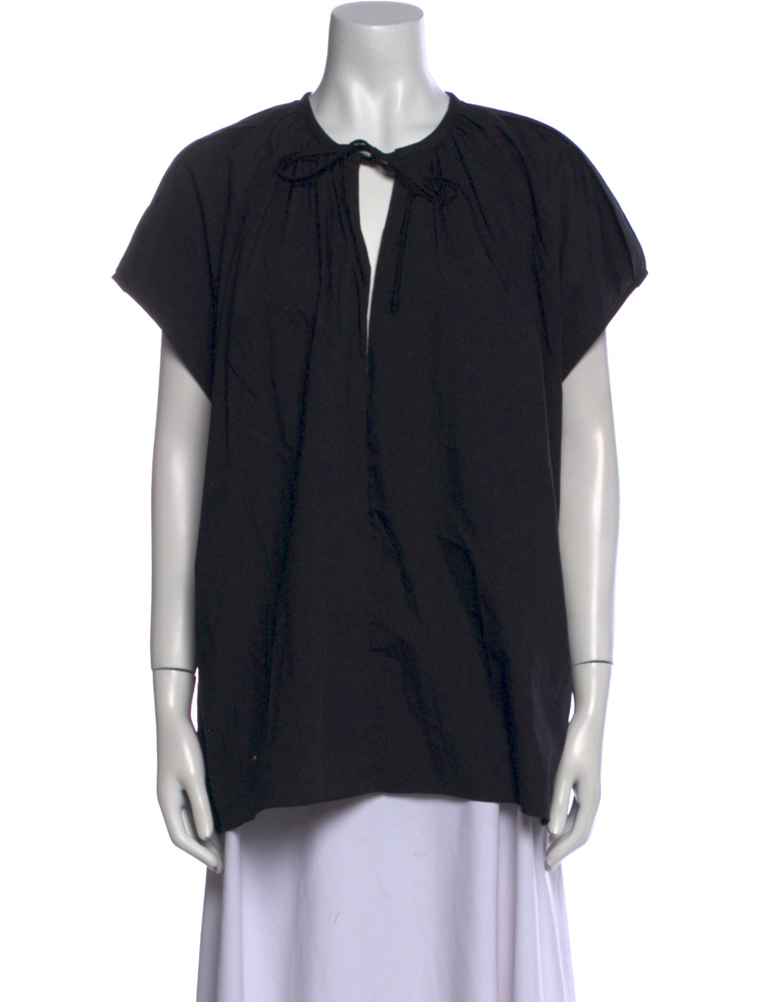 Lee Mathews V-Neck Short Sleeve Blouse