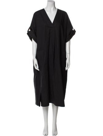 Lee Mathews V-Neck Midi Length Dress