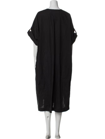 Lee Mathews V-Neck Midi Length Dress