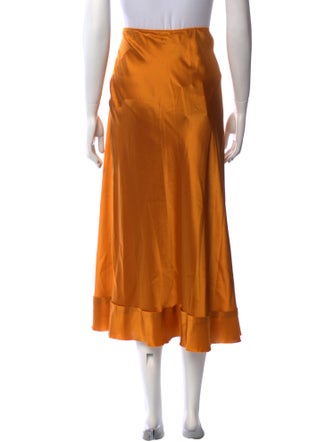 Lee Mathews Silk Midi Length Skirt