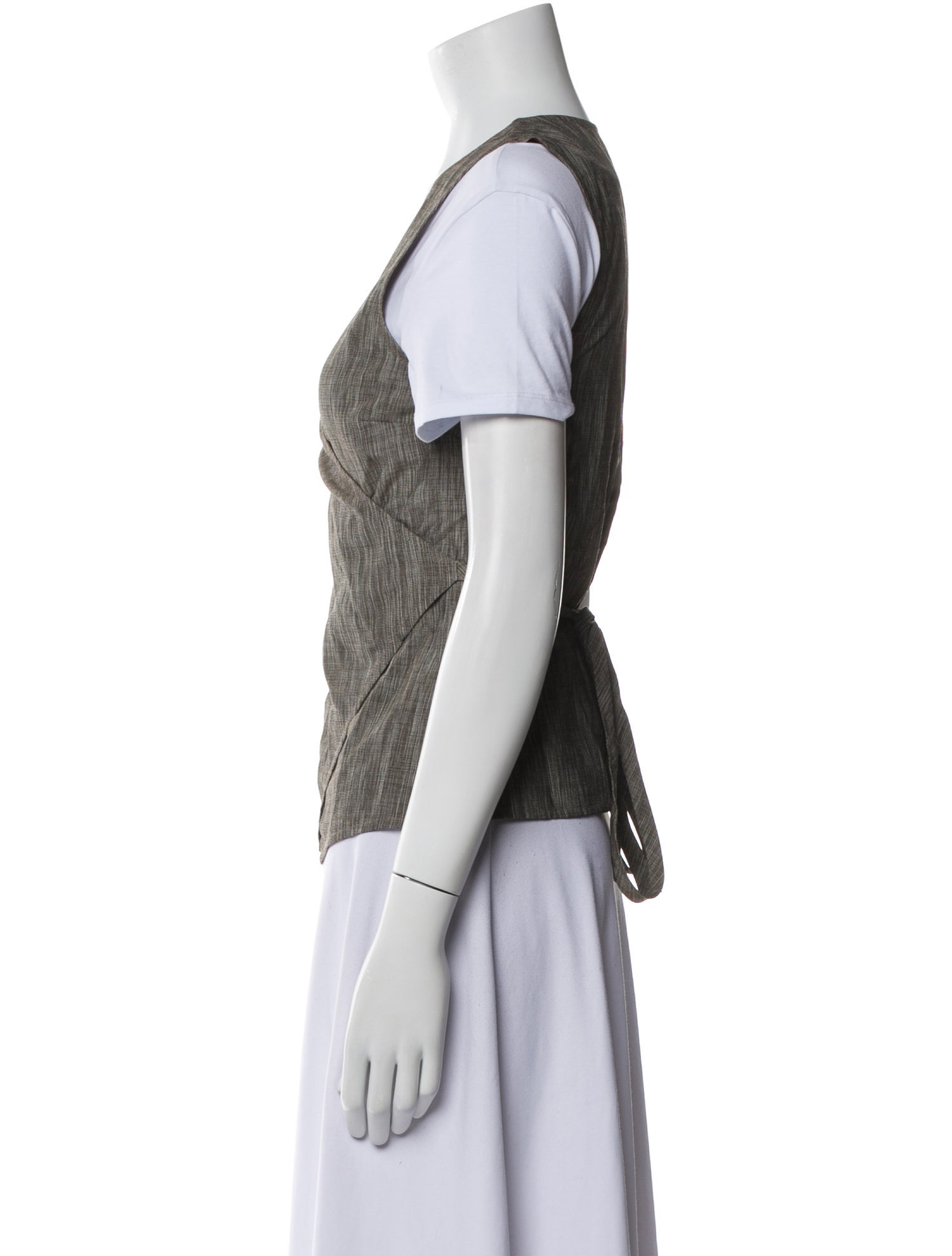 Lee Mathews V-Neck Short Sleeve Blouse