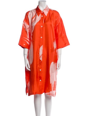 Lee Mathews Silk Midi Length Dress