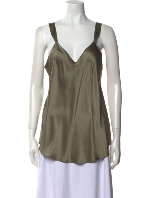 Lee Mathews Silk V-Neck Top