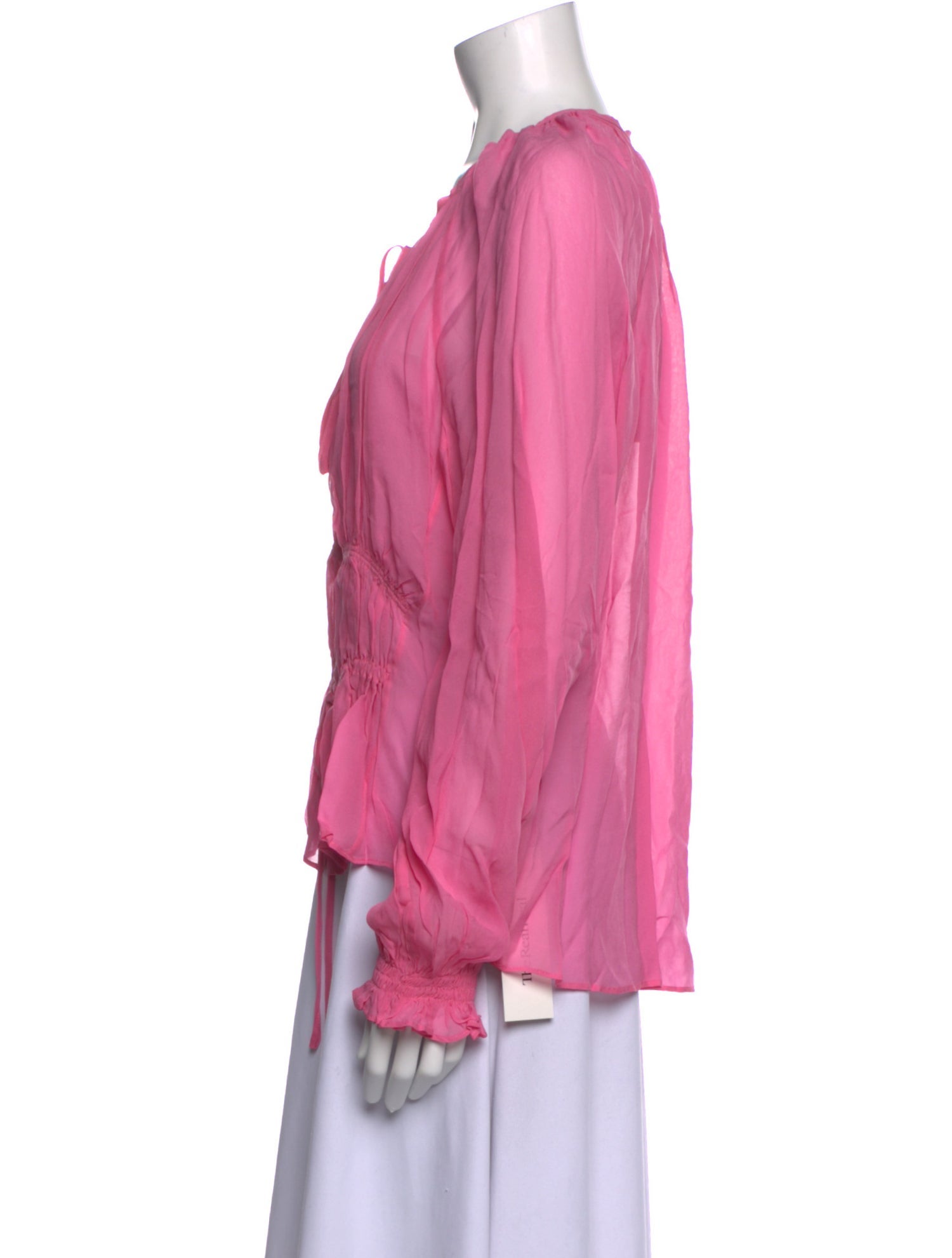 Lee Mathews V-Neck Long Sleeve Blouse