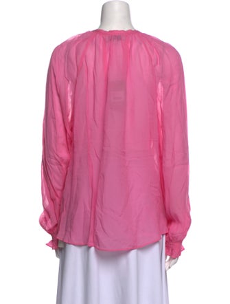 Lee Mathews V-Neck Long Sleeve Blouse