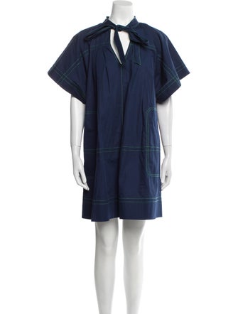 Lee Mathews Mock Neck Mini Dress