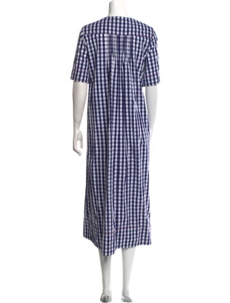 Lee Mathews Plaid Print Midi Length Dress