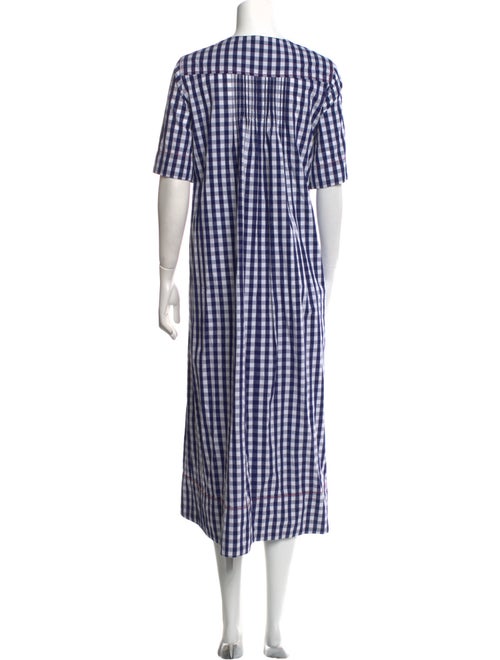 Lee Mathews Plaid Print Midi Length Dress