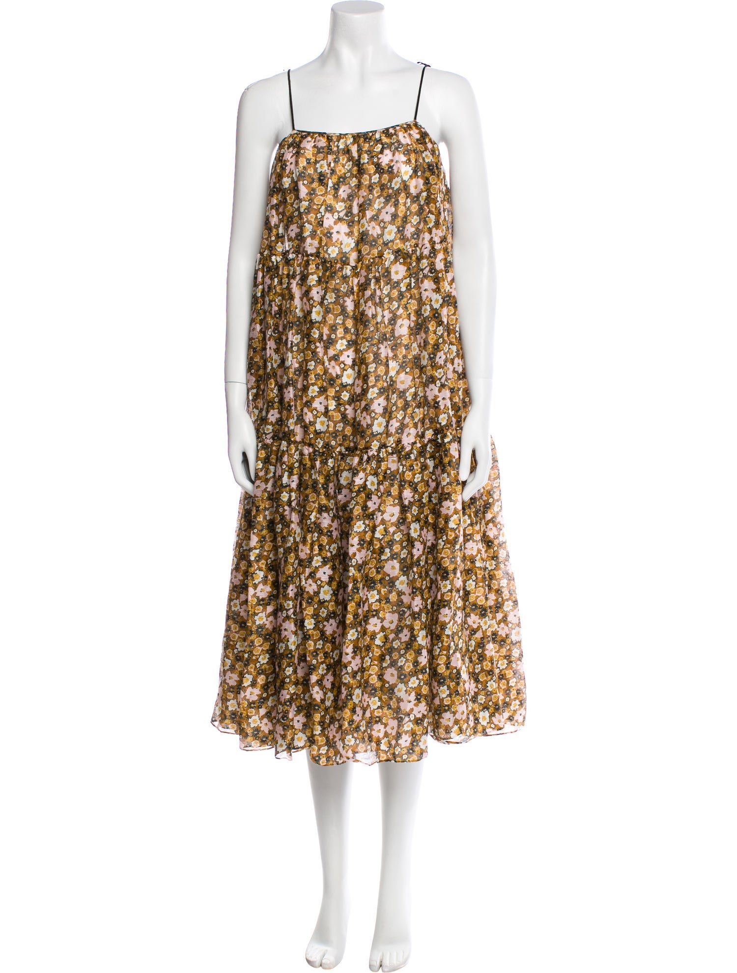 Lee Mathews Linen Midi Length Dress