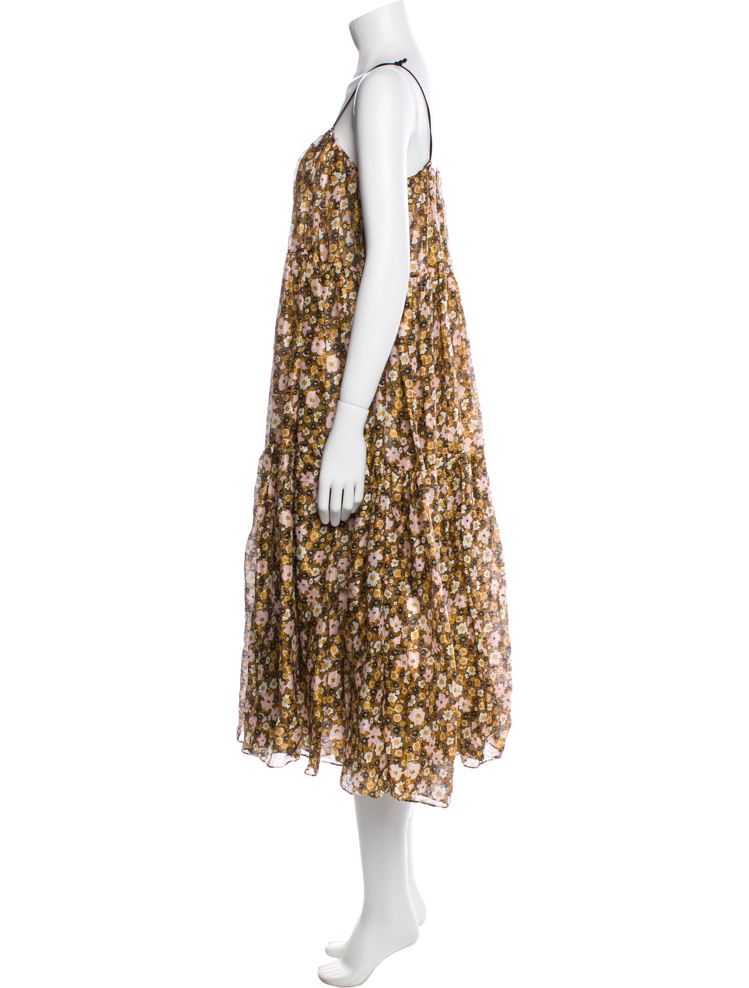 Lee Mathews Linen Midi Length Dress