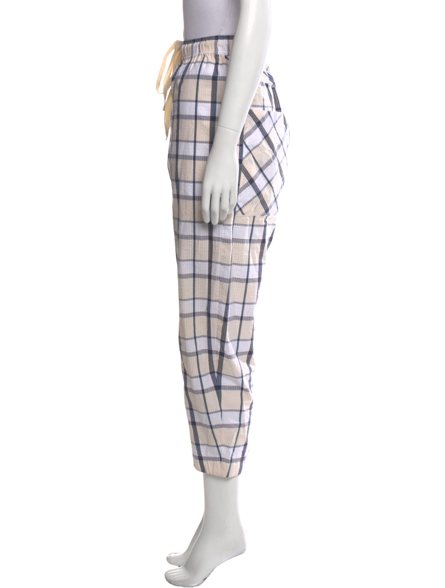 Lee Mathews Plaid Print Straight Leg Pants