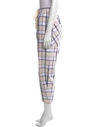 Lee Mathews Plaid Print Straight Leg Pants