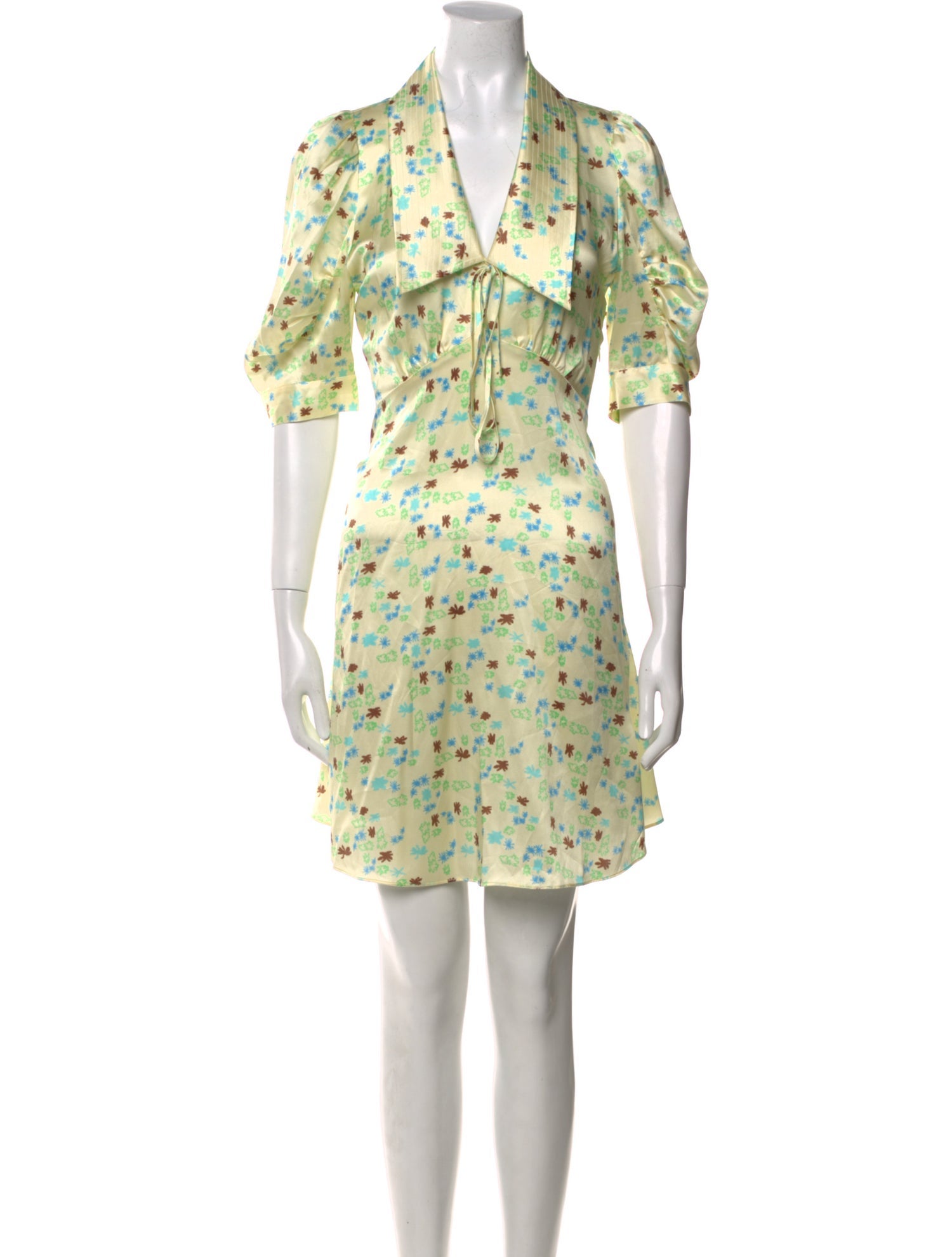 Lee Mathews Silk Knee-Length Dress