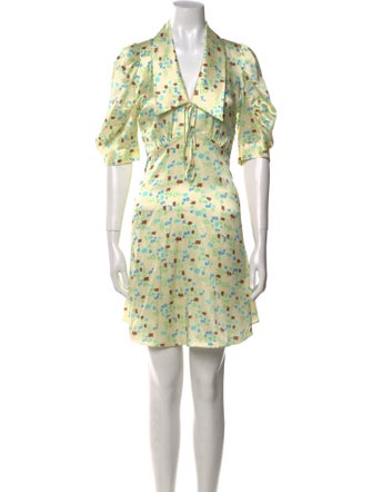 Lee Mathews Silk Knee-Length Dress