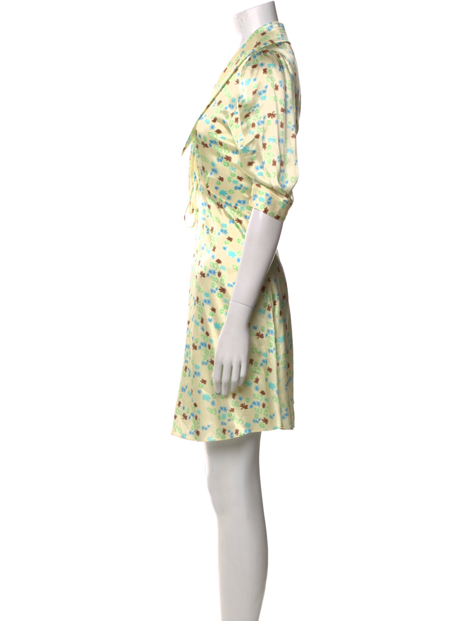 Lee Mathews Silk Knee-Length Dress