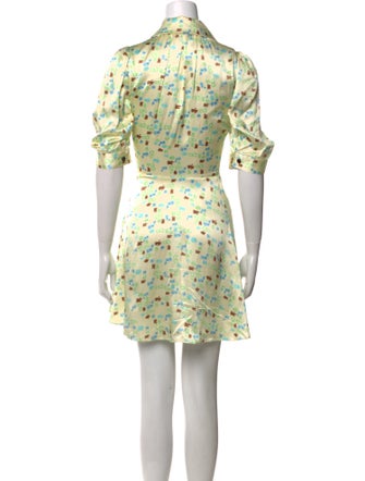 Lee Mathews Silk Knee-Length Dress