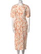 Lee Mathews Printed Midi Length Dress