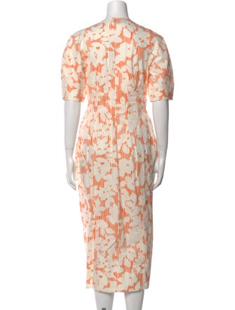 Lee Mathews Printed Midi Length Dress