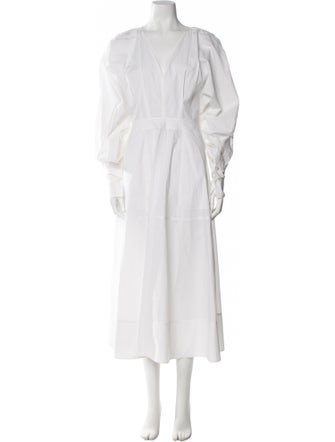 Lee Mathews V-Neck Long Dress