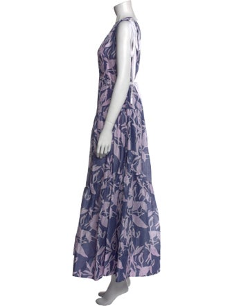 Lee Mathews Silk Long Dress