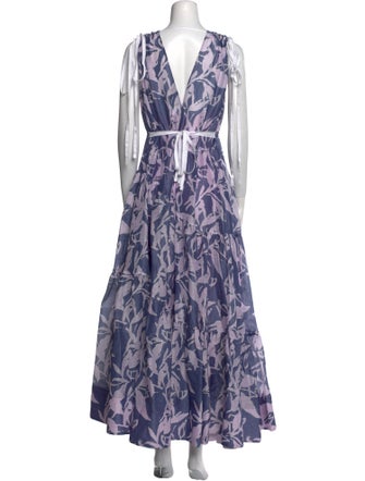 Lee Mathews Silk Long Dress