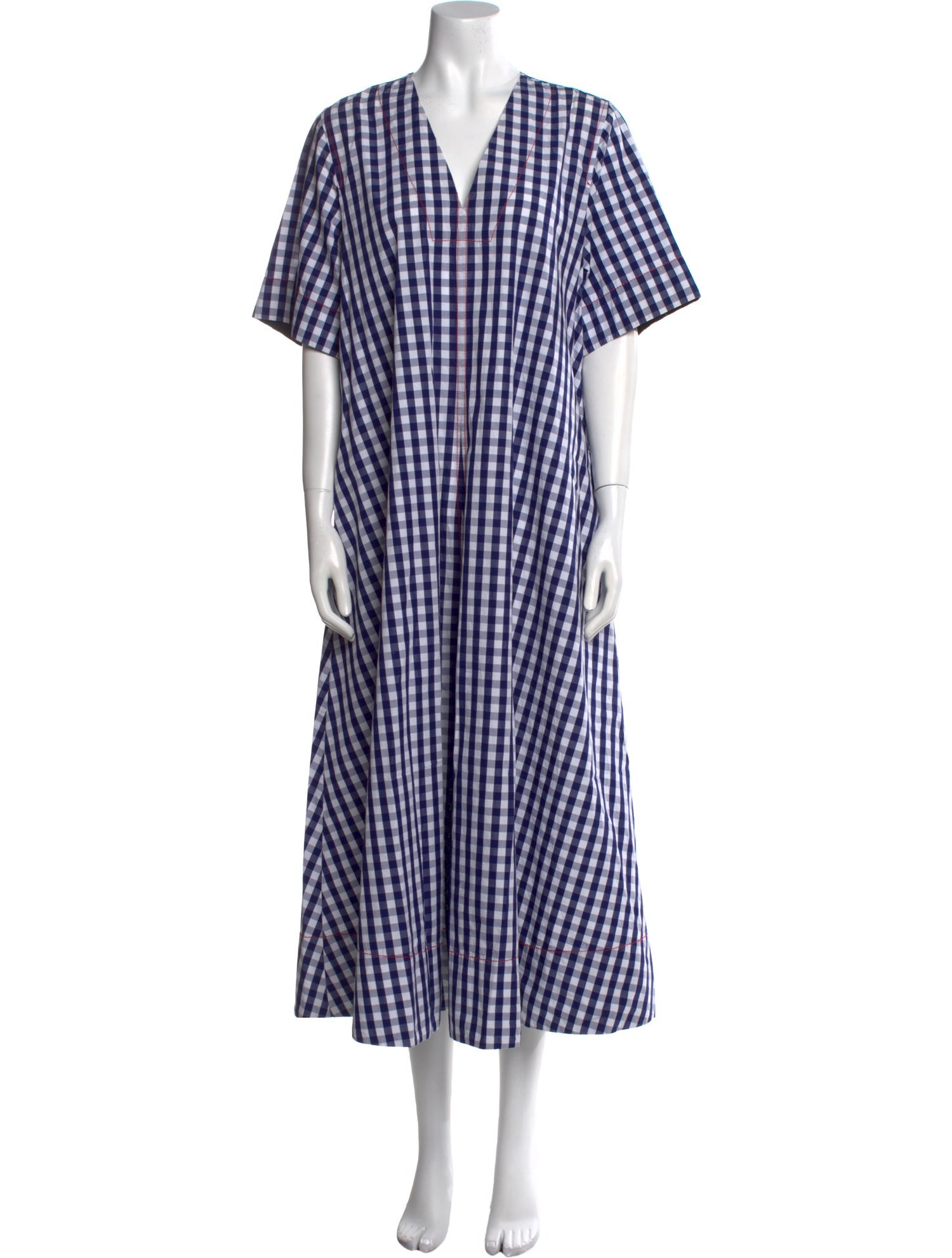 Lee Mathews Plaid Print Long Dress