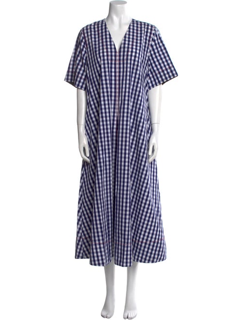 Lee Mathews Plaid Print Long Dress