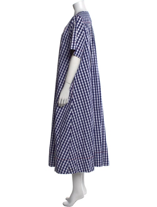 Lee Mathews Plaid Print Long Dress