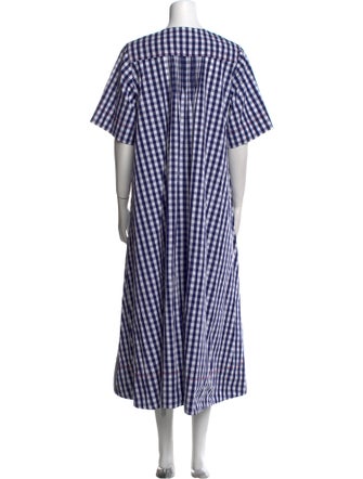 Lee Mathews Plaid Print Long Dress