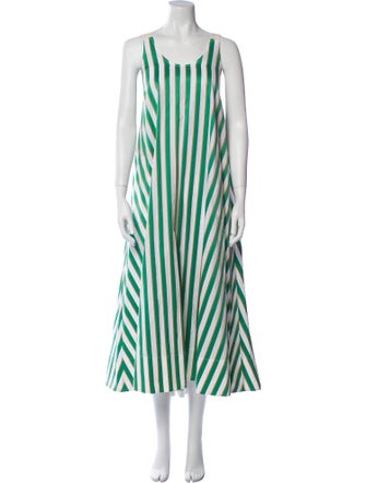 Lee Mathews Striped Long Dress