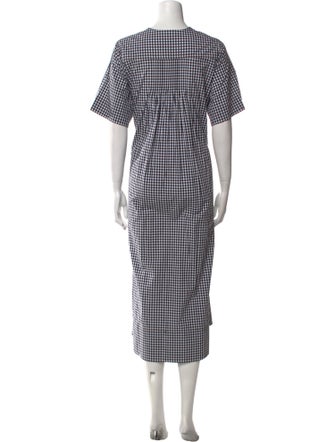 Lee Mathews Plaid Print Long Dress