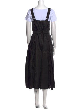 Lee Mathews Square Neckline Long Dress