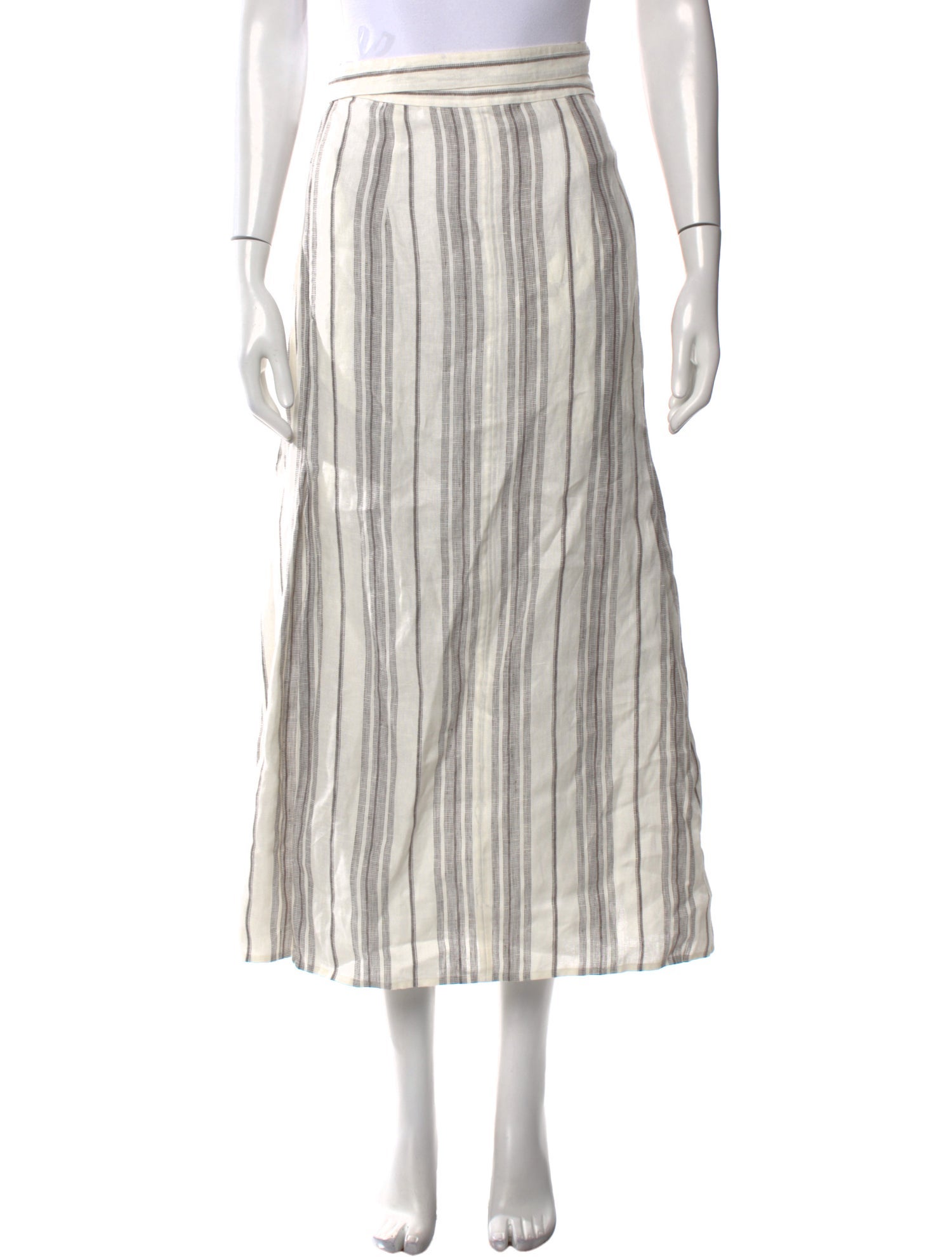 Lee Mathews Striped Midi Length Skirt