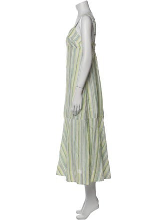 Lee Mathews Striped Long Dress