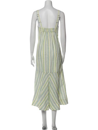 Lee Mathews Striped Long Dress