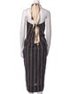 Lee Mathews Striped Midi Length Dress